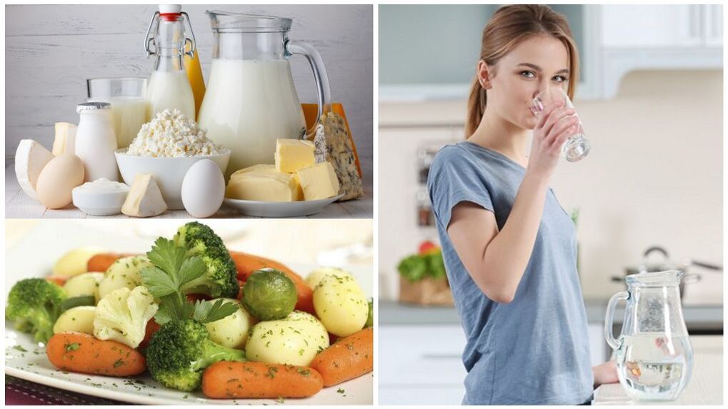 Diet for exacerbation of gout - water, dairy products, cooked vegetables